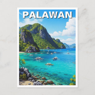 Palawan Filippinerna Travel Vykort
