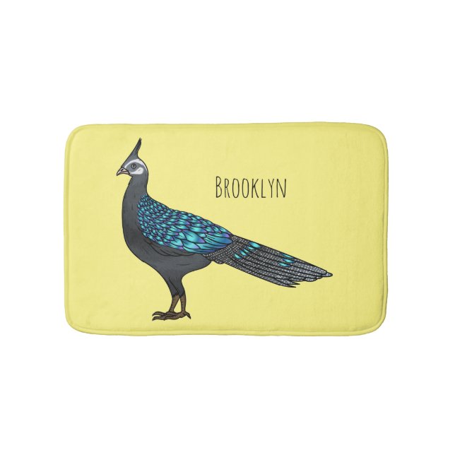 Palawan peacock pheasant bird cartoon illustration badrumsmatta (Framsidan)