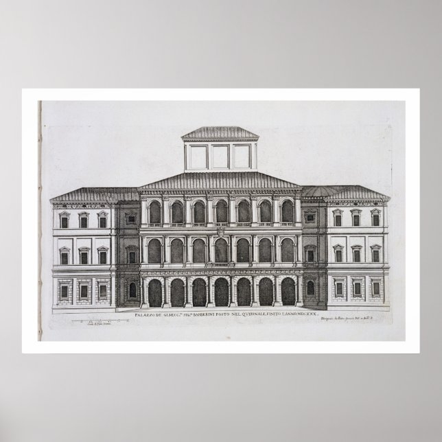 Palazzo Barberini på Quirinale, avslutat 1630. Poster (Framsidan)