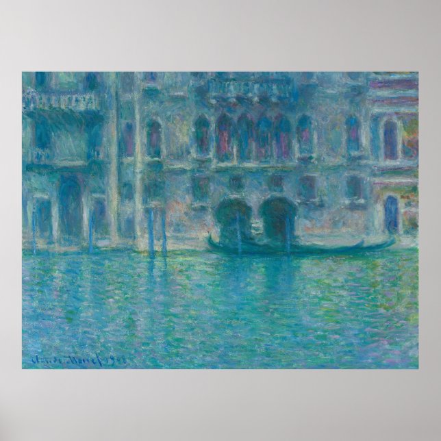 Palazzo da Mula, Venedig (1908) av Claude Monet Poster (Framsidan)