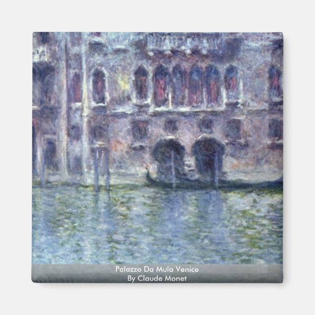 Palazzo Da Mula Venedig av Claude Monet Magnet (Framsidan)