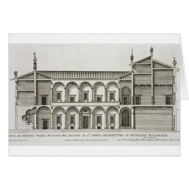 Palazzo di Santo Spirito från "Palazzi di Roma", Hälsningskort (Framsidan Horizontal)