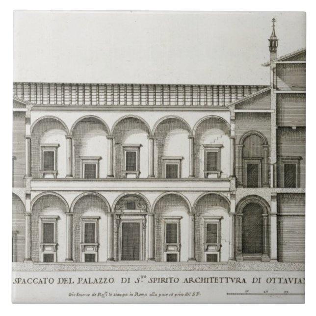 Palazzo di Santo Spirito, från "Palazzi di Roma", Kakelplatta (Framsidan)