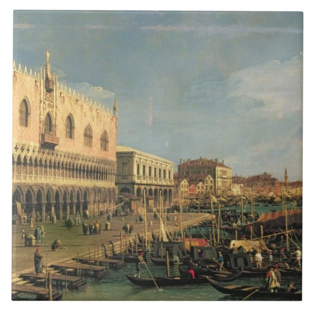 Palazzo Ducale och den Riva deglien Schiavoni, Kakelplatta (Framsidan)