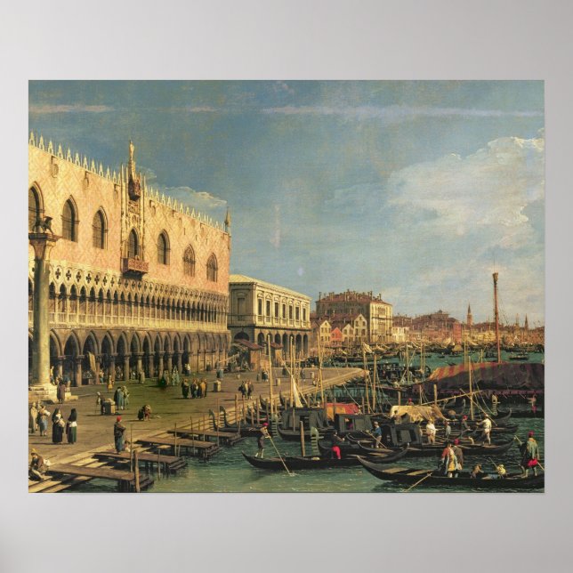 Palazzo Ducale och Riva degli Schiavoni, Venic Poster (Framsidan)