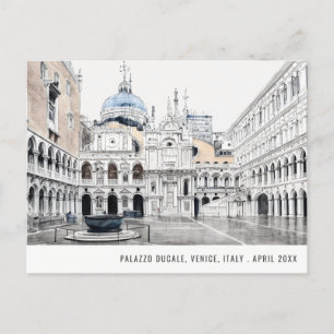 Palazzo Ducale Venedig Italien Akvarell Resa Vykort