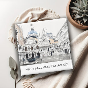 Palazzo Ducale Venice Italien Watercolor Travel Magnet