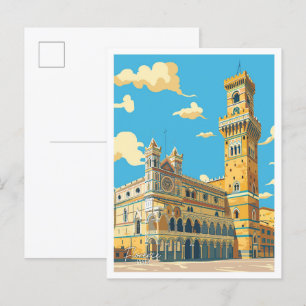 Palazzo Vecchio Florence Italien Vintage resor Vykort