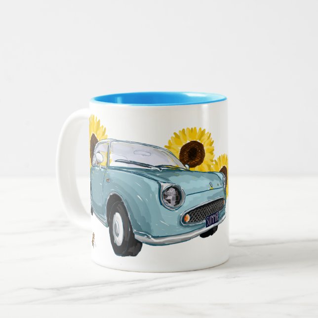Pale Aqua Figaro coffee mug Två-Tonad Mugg (Framsida vänster)