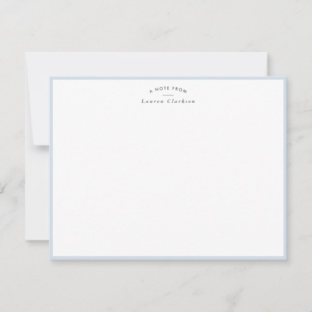 Pale Baby Blue Border Personalized Note Card Inbjudningar (Framsida)