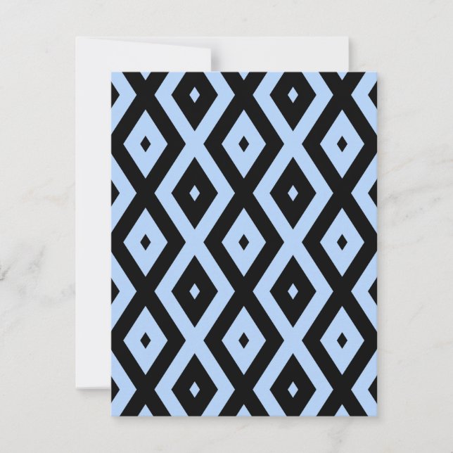 Pale blue and black diamond pattern OSA kort (Framsida)