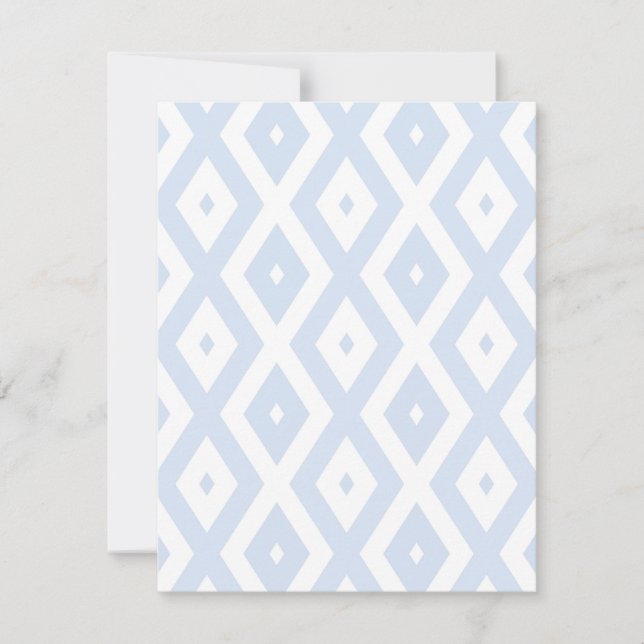 Pale blue and white diamond pattern OSA kort (Framsida)