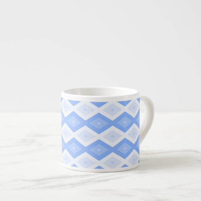 Pale blue diamond pattern espressomugg (Framsida höger)
