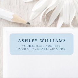 Pale Blue Minimalist Elegant Return Stickers Returadress Etikett