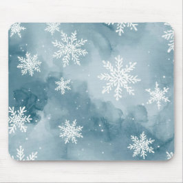 Pale Blue Snowflakes Watercolor Winter Musmatta