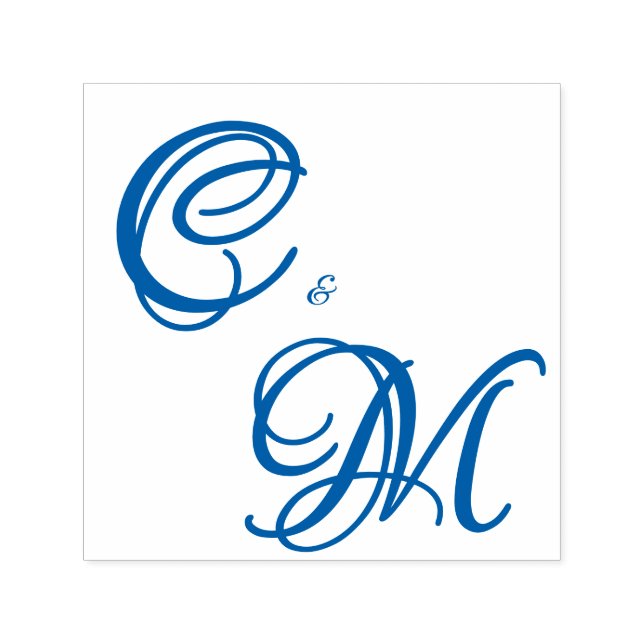 Pale Butter Yellow Soft Blue Floral Wedding Självfärgande Stämpel (Design)