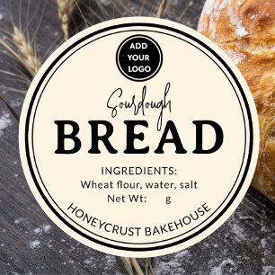 Pale Cream Bakery Sourdough Bröd Etikett Klistermä