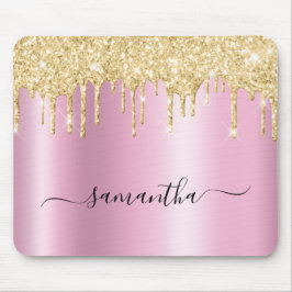 Pale Gold Glitter Drips Pink Shimmer Musmatta