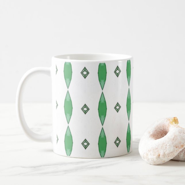 Pale Green geometric pattern coffee mug Kaffemugg (Med munk)