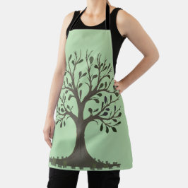 🌳 Pale Green Tree of Life Apron - Kitchen 