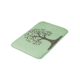 🌳 Pale Green Tree of Life Bath Mat - Bathroom Dec Badrumsmatta