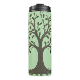 🌳 Pale Green Tree of Life Insulated Water Bottle