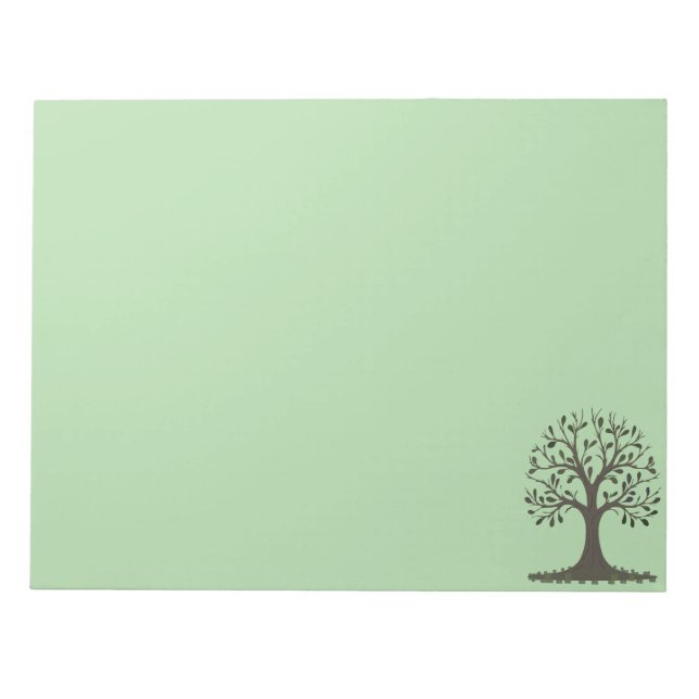 🌳 Pale Green Tree of Life Notepad - Stationery Anteckningsblock (Framsida)