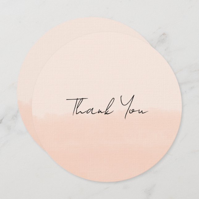 Pale Orange Watercolor Tack Kort (Fram/baksida)