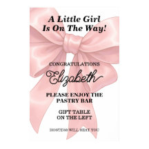 Pale Pink Bow and Ribbon Girl Baby Shower