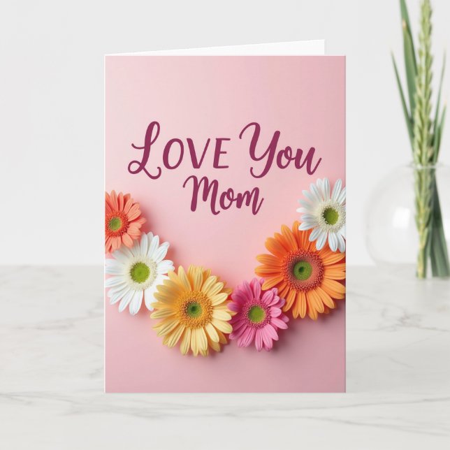 Pale Pink Floral Pattern Card Kort (Framsida)