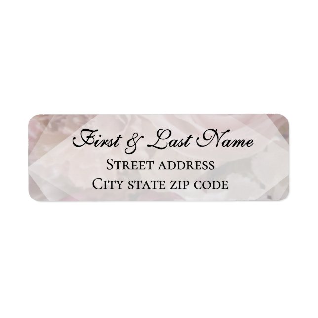 Pale Pink Rose Mailing Label Returadress Etikett (Framsidan)