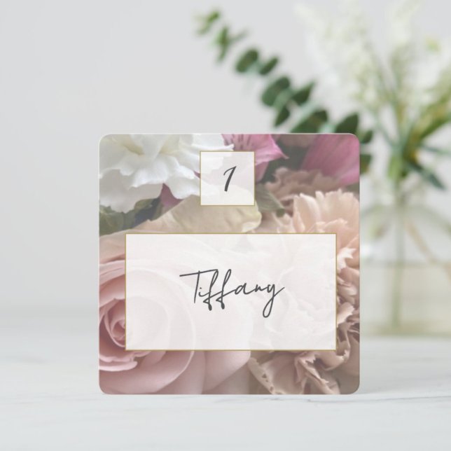 Pale Pink Rose Place Setting Card Anteckningskort (Skapare uppladdad)