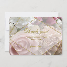 Pale Pink Rose Thank You Card Tack Kort