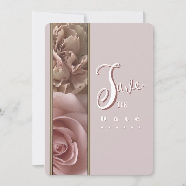 Pale Pink Save the Date Invitation Inbjudningar (Framsida)