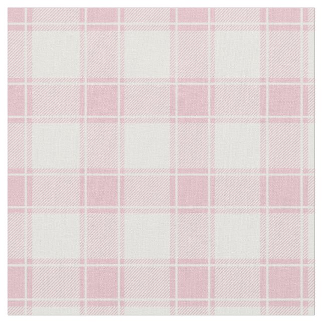 Pale Pink & White Buffalo Plaid Tyg (Närbild)