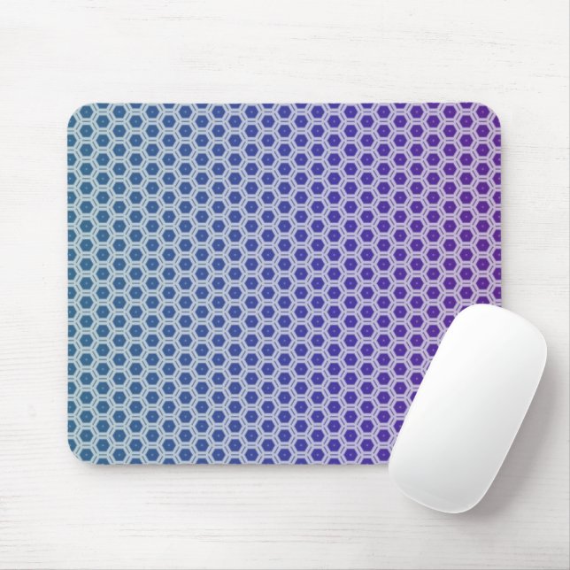 Pale Purple and Teal Hexagons Mouse Pad Musmatta (Med mus)