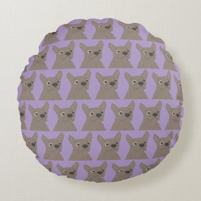 Pale Purple Dog Rund Kudde (Framsidan)