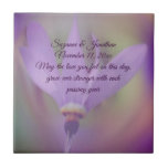 Pale Purple Flower Personalized Wedding  Kakelplatta<br><div class="desc">Soft and delicate pale purple flower personalized wedding gift ceramic tile or trivet. Replace your text in the template, or be sure to delete for no text. Click on Customize to change font size, style, and color, and to add text. This image is available on many products in my gallery....</div>