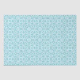 Pale Robin's Egg Blue & White Floral Lattice 