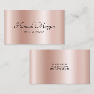 Pale Rose Gold Elegant Ombre Visitkort