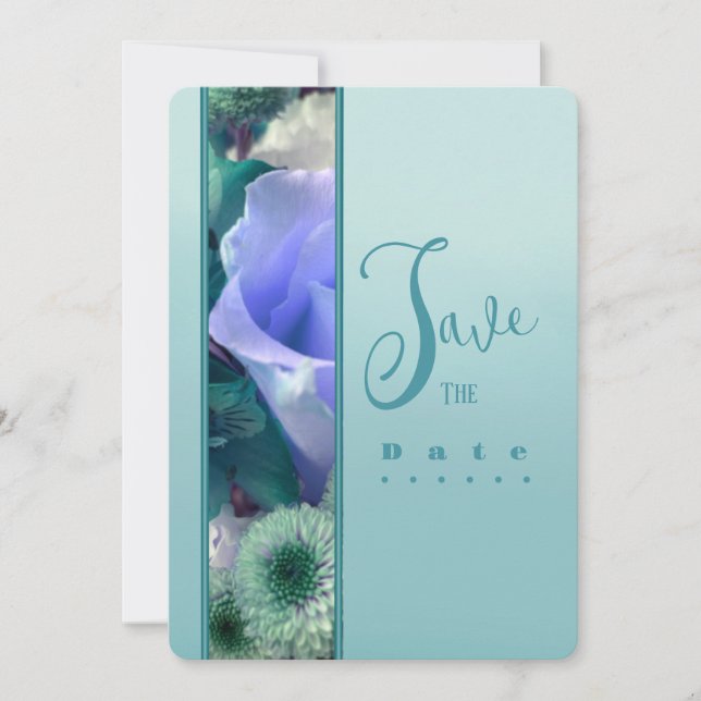 Pale Teal Rose Birthday Party Invitation Inbjudningar (Framsida)