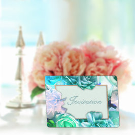 Pale Teal Rose Birthday Party Invitation Inbjudningar