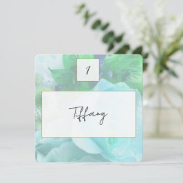Pale Teal Rose Place Setting Card Anteckningskort