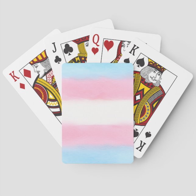 pale trans flag on playing cards casinokort (Baksidan)