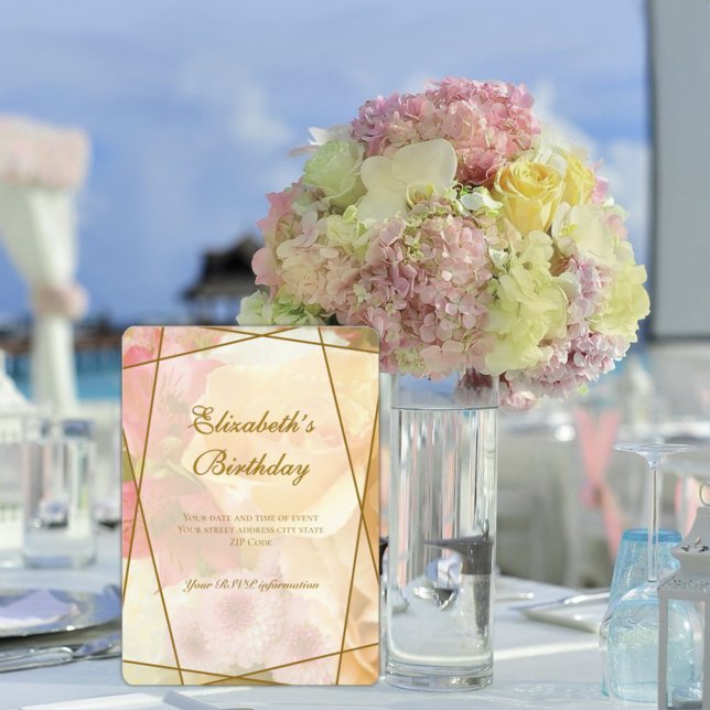 Pale Yellow Rose Birthday Invitation Card Tack Kort (Skapare uppladdad)