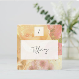 Pale Yellow Rose Platskort Anteckningskort