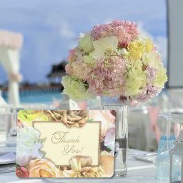 Pale Yellow Rose Thank You Card Tack Kort