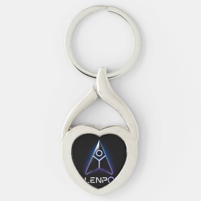 Palenpora-knappar Twisted Heart Silverfärgad Nyckelring (Framsidan)