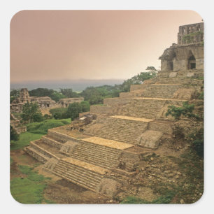 Palenque, Chiapas, Mexiko, Maya Fyrkantigt Klistermärke