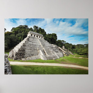 Palenque ruins - Inscriptions-templet Poster